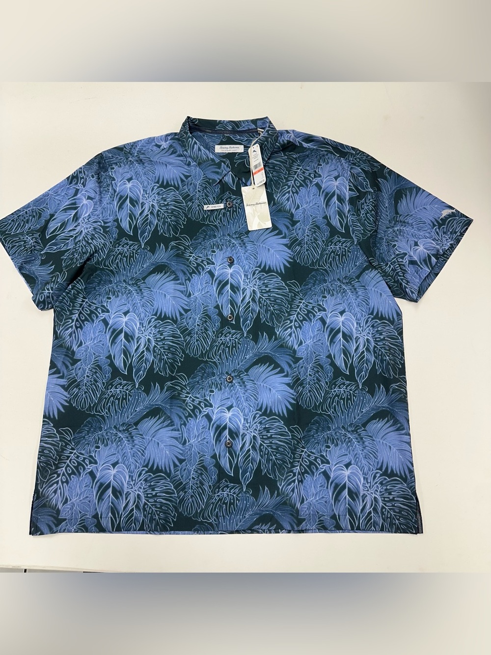 Tommy Bahama Coast IslandZone Shirt Mens 3XL Blue Palm Tree Print Stretch NWT